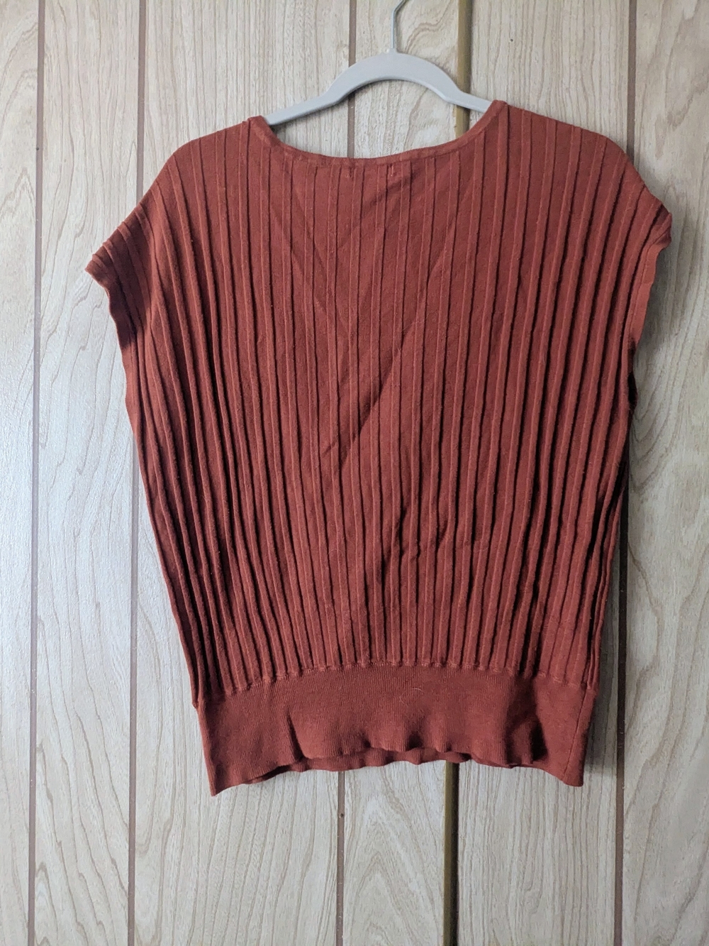 Lascana Rust Ribbed Short Sleeve Knit Top - Picture 2 of 3